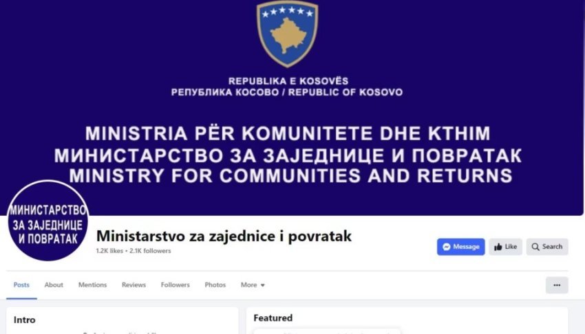 ministria per komunitete dhe kthim sarrin ta riktheje faqen e saj te hakuar ne facebook 67a629583084a