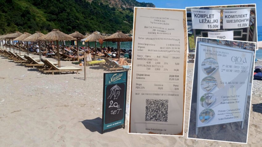 cmimet e shezloneve shkojne deri ne 200 euro mali i zi boshatiset nga pushuesit plazhet gati te zbrazeta 688091c4f14f6