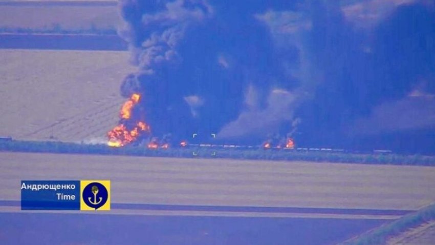 transportonte derivate per tanket e ushtrise se putinit dronet ukrainas e shkaterrojne pamje nga aksioni 68a47fa5b571f