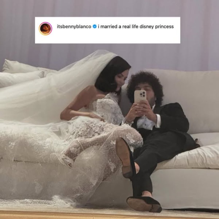 benny blanco ndan foto te reja nga dasma me selena gomez u martova me nje princeshe te vertete te disney t 68d99800a27a5