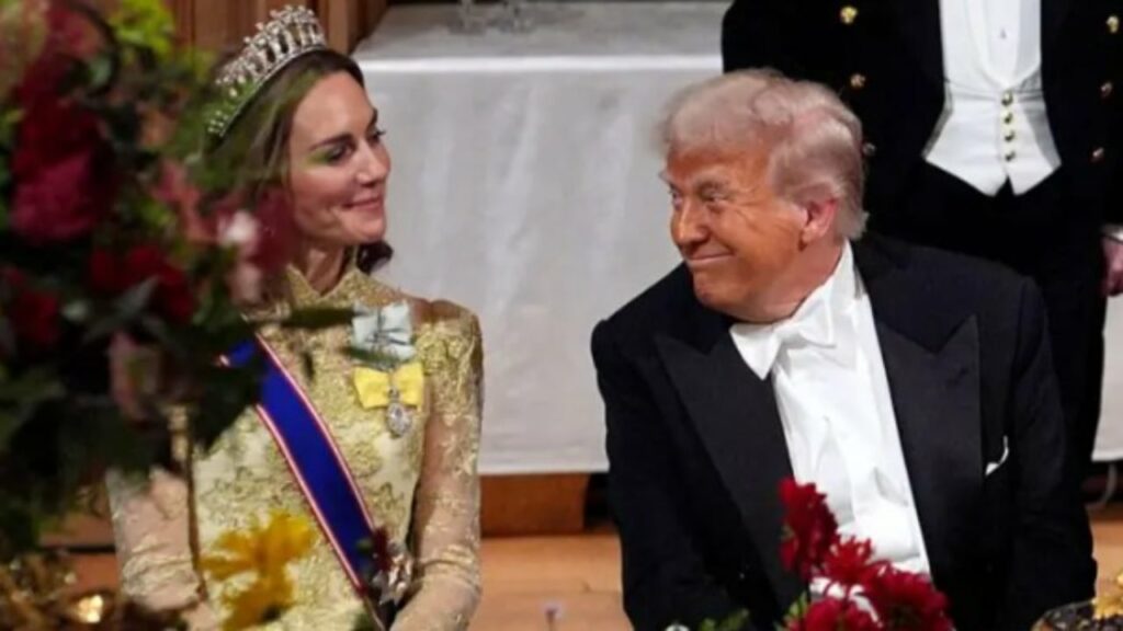 Rrëfimi nga mbrëmja madhështore / Trump i “magjepsur” nga biseda me Kate Middleton, Melania në qendër të vëmendjes 3 rrefimi nga mbremja madheshtore trump i magjepsur nga biseda me kate middleton melania ne qender te vemendjes 68cbd6055a127