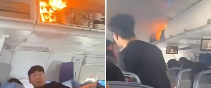 moment i tmerrshem kur shperthen zjarr ne nje aeroplan qe fluturonte ne 10000 metra lartesi nga kina ne korenw e jugut 68f3edf338776