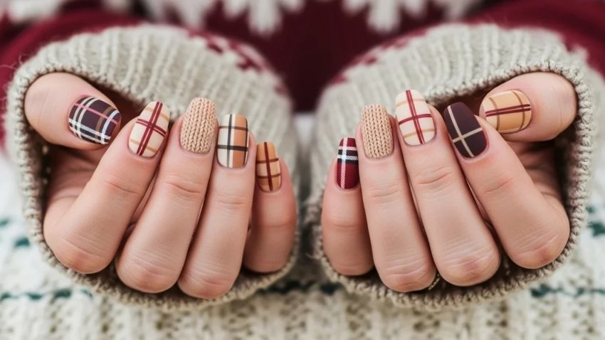 Elegancë grafike për festat  Manikyri që duket perfekt në çdo gjatësi thonjsh