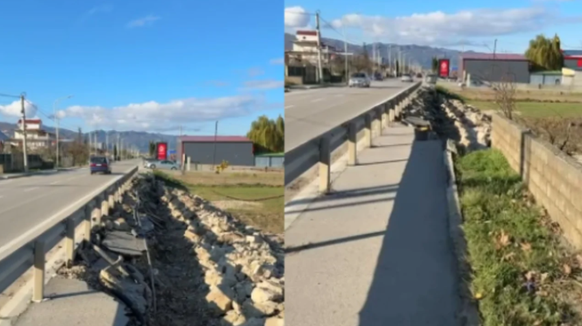 shembet nje pjese e trotuarit ne aksin pogradec qafe plloce demtohen rrjetet nentokesore rrezikohet jeta e kembesoreve 6936f0b89cd0a