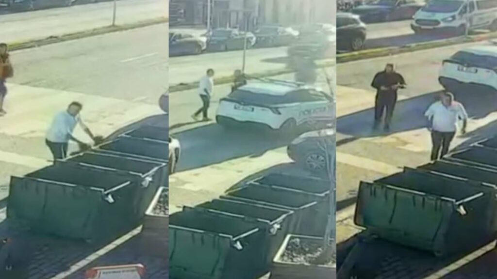 video hodhi qeset e mbeturinave jashte koshit policia bashkiake e shkodres e kthen qytetarin ti marre mbrapsht dhe me pas e arreston 694ee506397f6