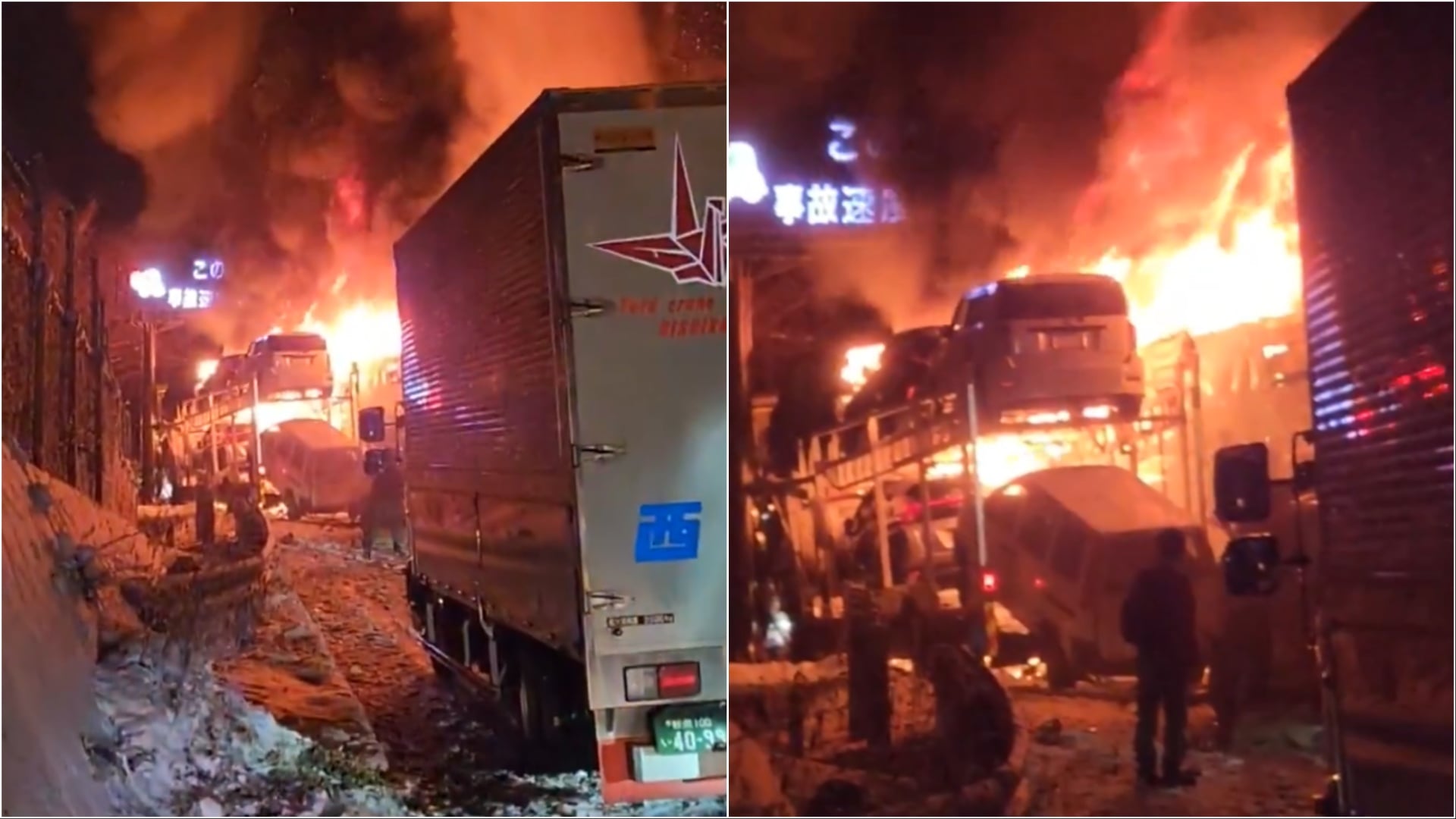 video pamje te frikshme shperthejne flaket ne autostraden ne japoni pas aksidentit me 50 makina nje person humb jeten 694ee7261fbb8
