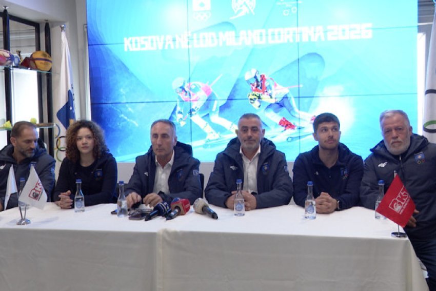 kiana kryeziu dhe drin kokaj flasin per pritjet e tyre ne olimpiaden dimerore 6977525944813