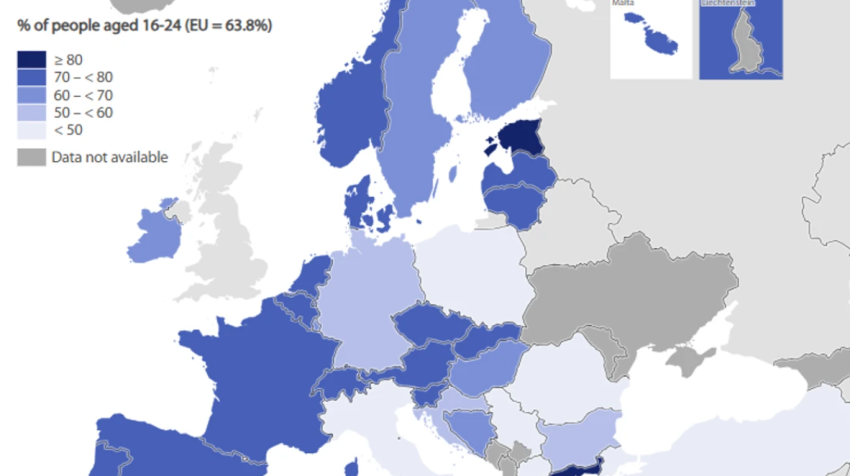 eurostat 45 4 e te rinjve ne maqedonine e veriut perdorin inteligjencen artificiale 698c5b3fcaa1b