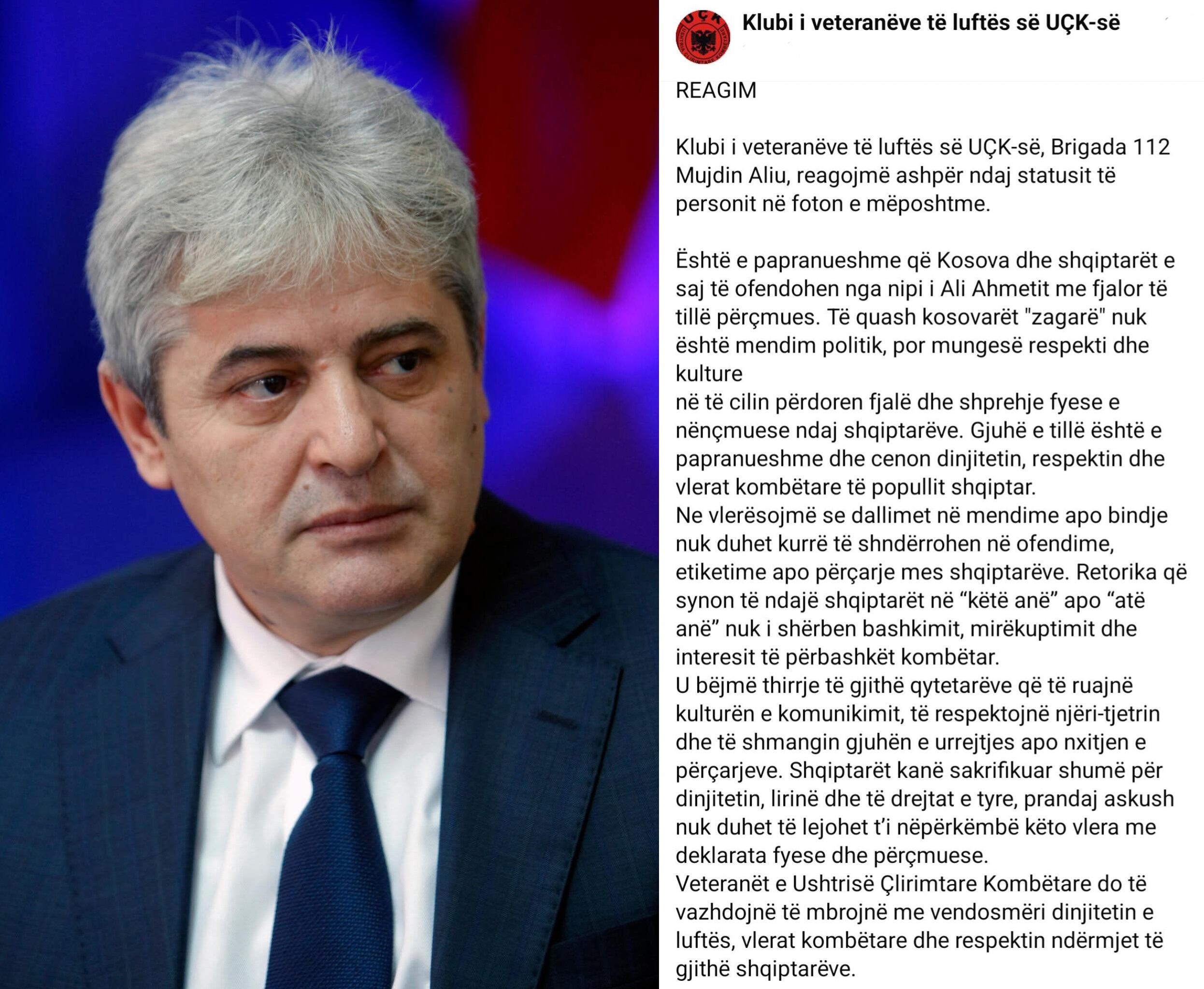 Veteranët e UÇK-së i reagojnë nipit të Ali Ahmetit: Është nënçmuese dhe e papranueshme t’i quash kosovarët “zagarë” 1 InShot 20260602 225817377