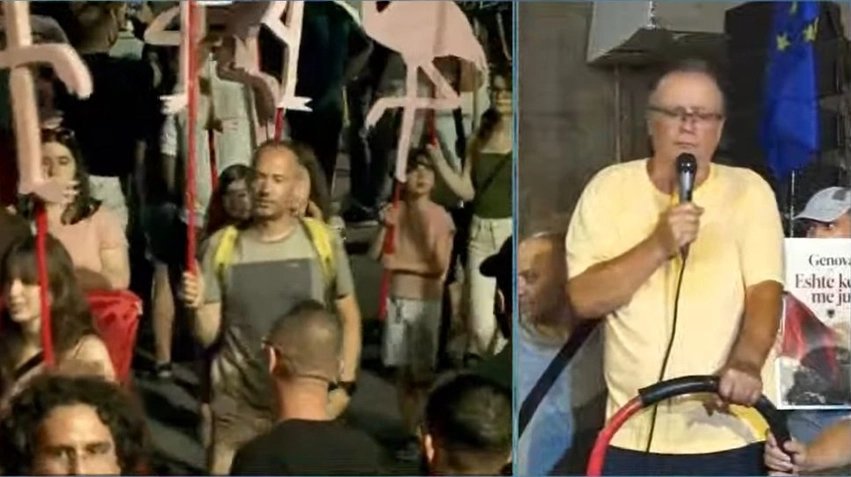 banda e rames ulsit dhe balles me rrembeu dje djalin protestuesi thirrje nga protesta te arrestohet bodyguardi i manjes saimir kuka 6a4812b2cf314