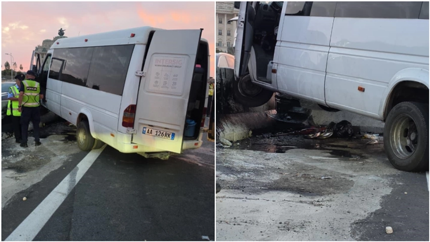 furgoni i pasagjereve perplaset me betonet anesor te mbikalimi i kasharit plagosen 4 persona 6ab16e9370ad2